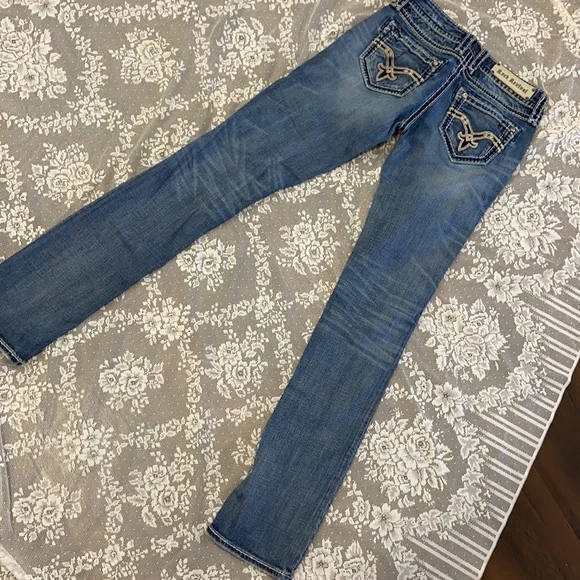 Rock Revival DENISA Straight Leg Denim Jeans SZ 29 NEW THICK WHITE STITCHING